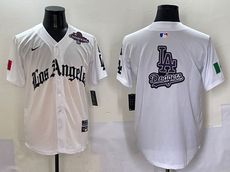 Men Los Angeles Dodgers Blank White Five generations Joint Name 2025 Nike MLB Jersey style 23->los angeles dodgers->MLB Jersey